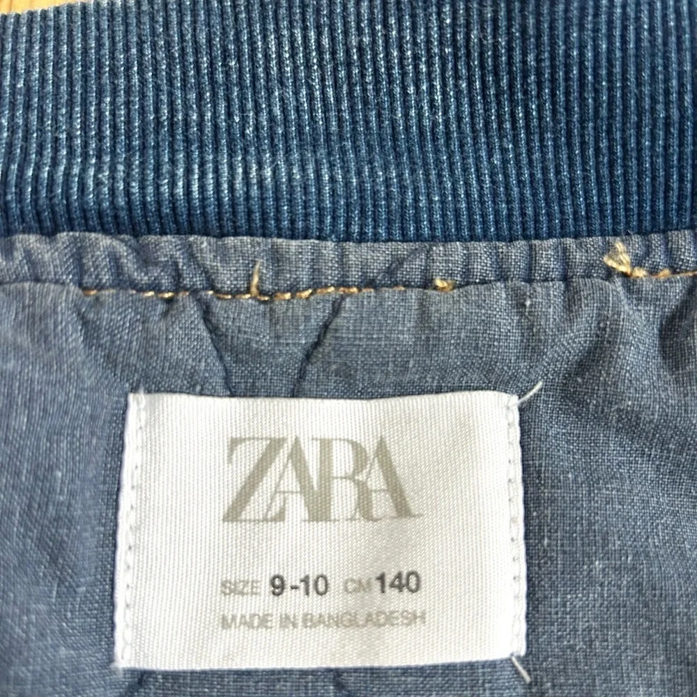 ZARA kids denim bomber jacket insulated fall winter layer size 9-10
